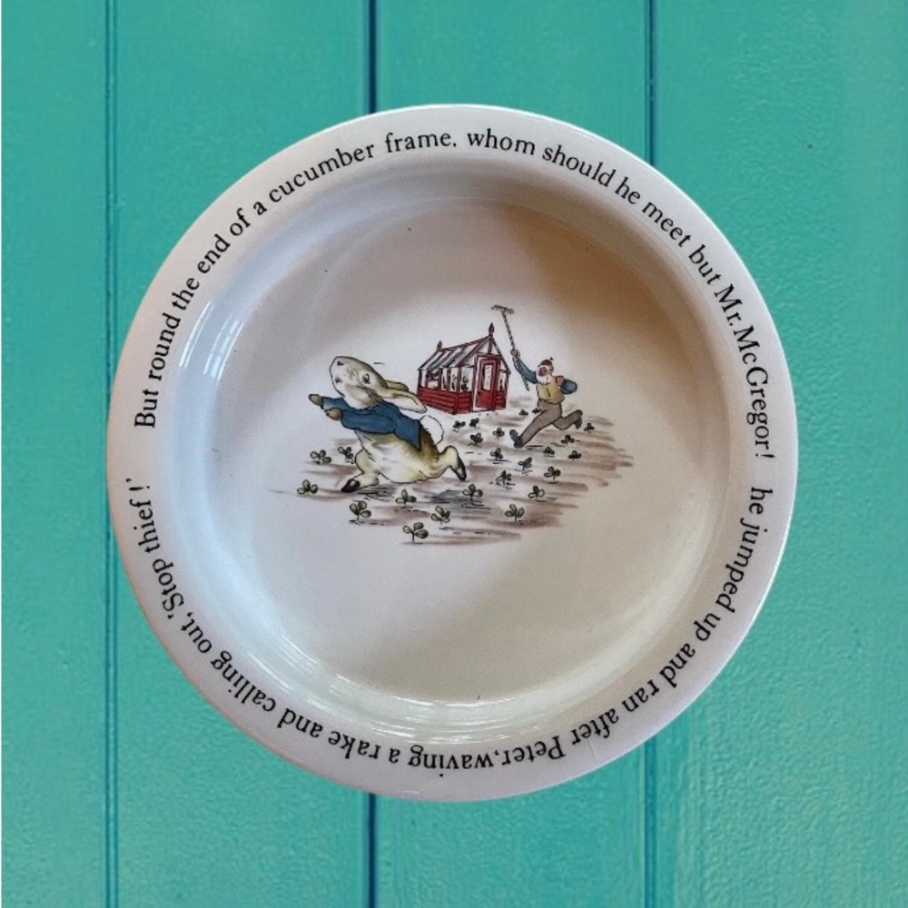Wedgwood Vintage Children’s bowl with Beatrix Potter Peter Rabbit bunny Easter